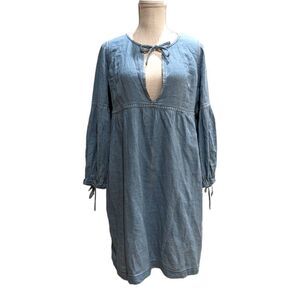 Madewell Women's Denim Casual Dress Linen & Cotton Blend Size S